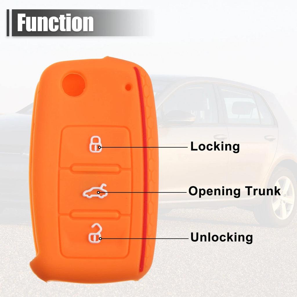 Silicone Key Fob Shell Replacement for Volkswagen GTI 3 Button (2006–2014)