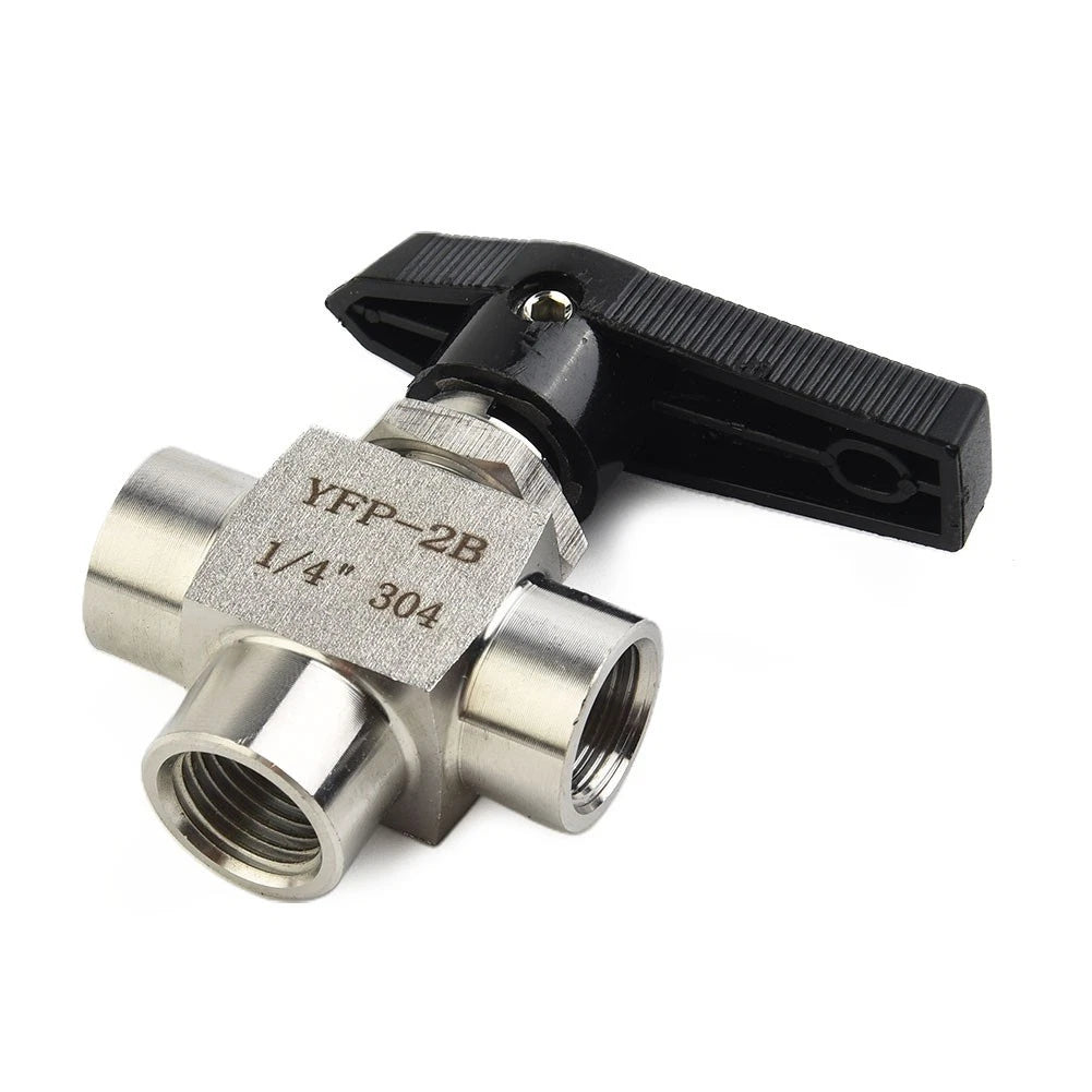 Precision Threaded Water Ball Valve 3 Way Design Stainless Steel