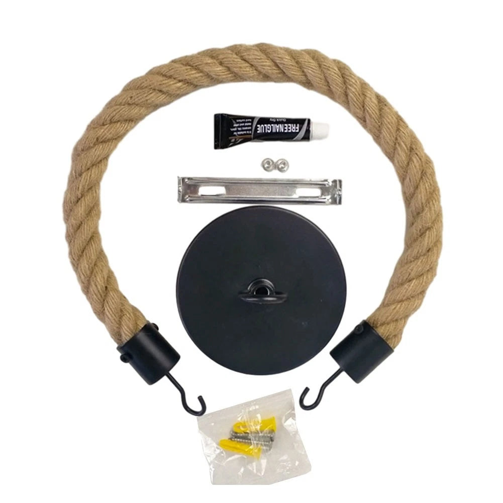 Rustic Hemp Rope Toilet Paper Holder for Bathroom (Wall Mounted)