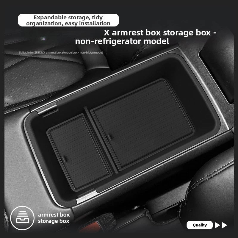Armrest Storage Box for Car Interior 26.3x14.5x7cm Black ABS PVC Waterproof