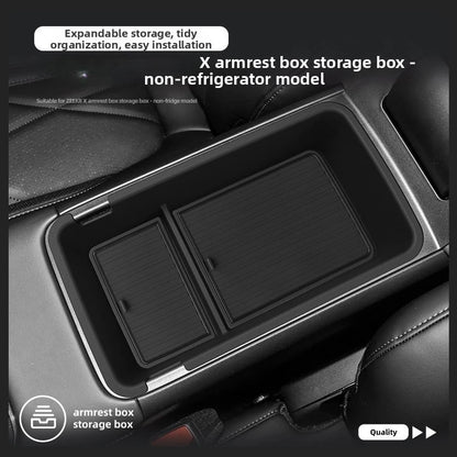 Armrest Storage Box for Car Interior 26.3x14.5x7cm Black ABS PVC Waterproof