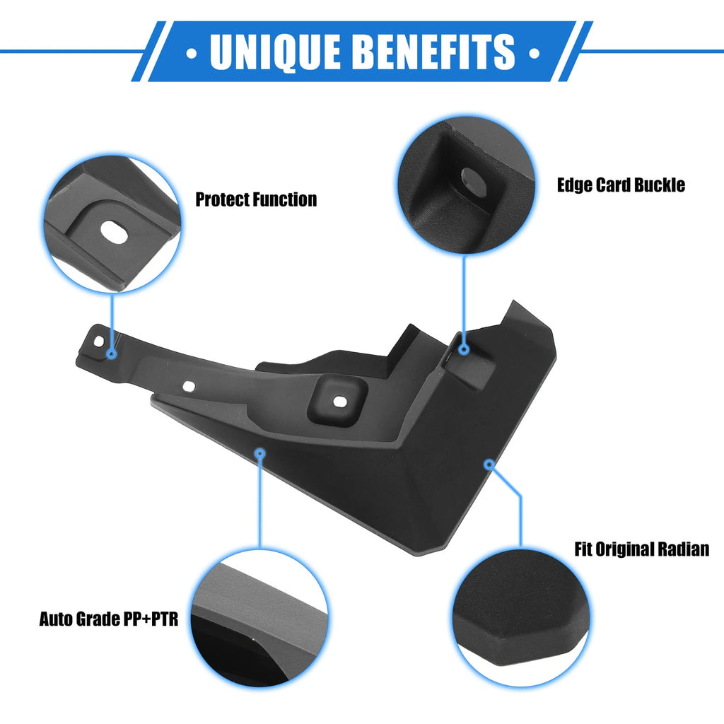 Mud Flaps Kit Black Front Rear for Toyota RAV4 (2019–2023) Splash Guards