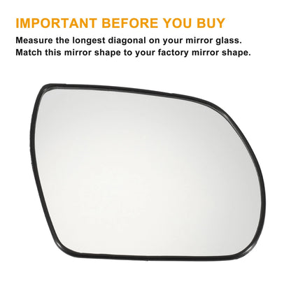 Right Side Door Mirror Glass Heated Back for Hyundai Santa Fe (2009–2012)