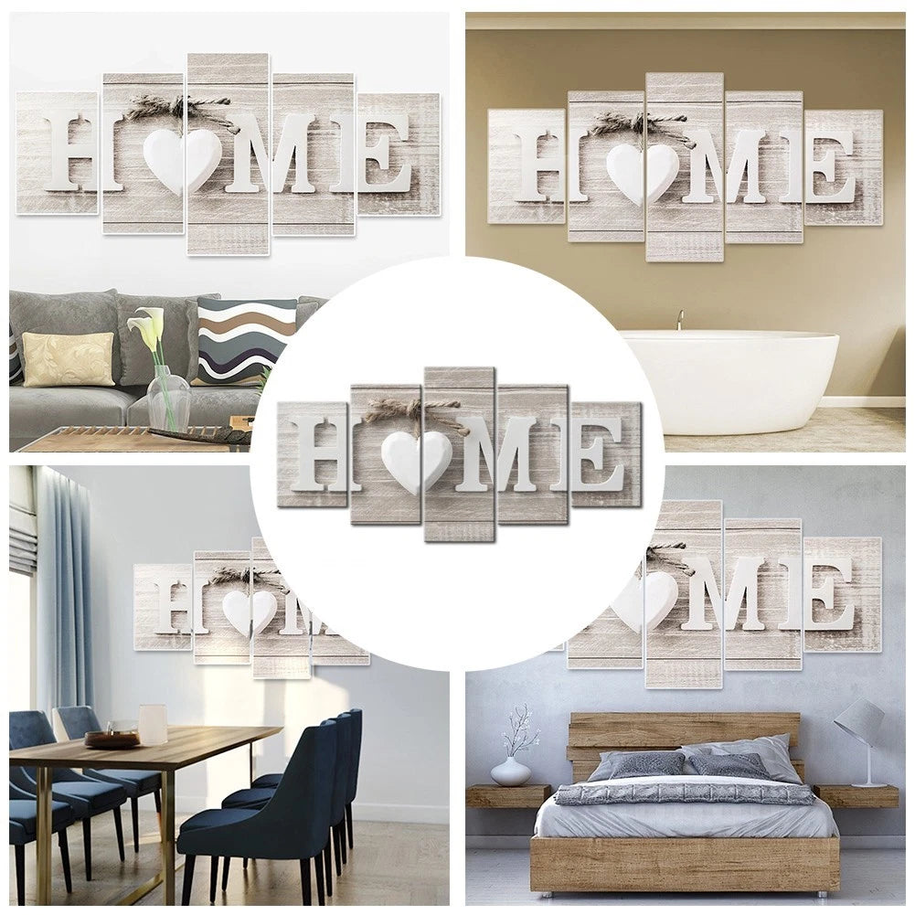 5Pcs Wall Art Prints Set Unframed Fiber Cloth Decor for Home Aesthetics