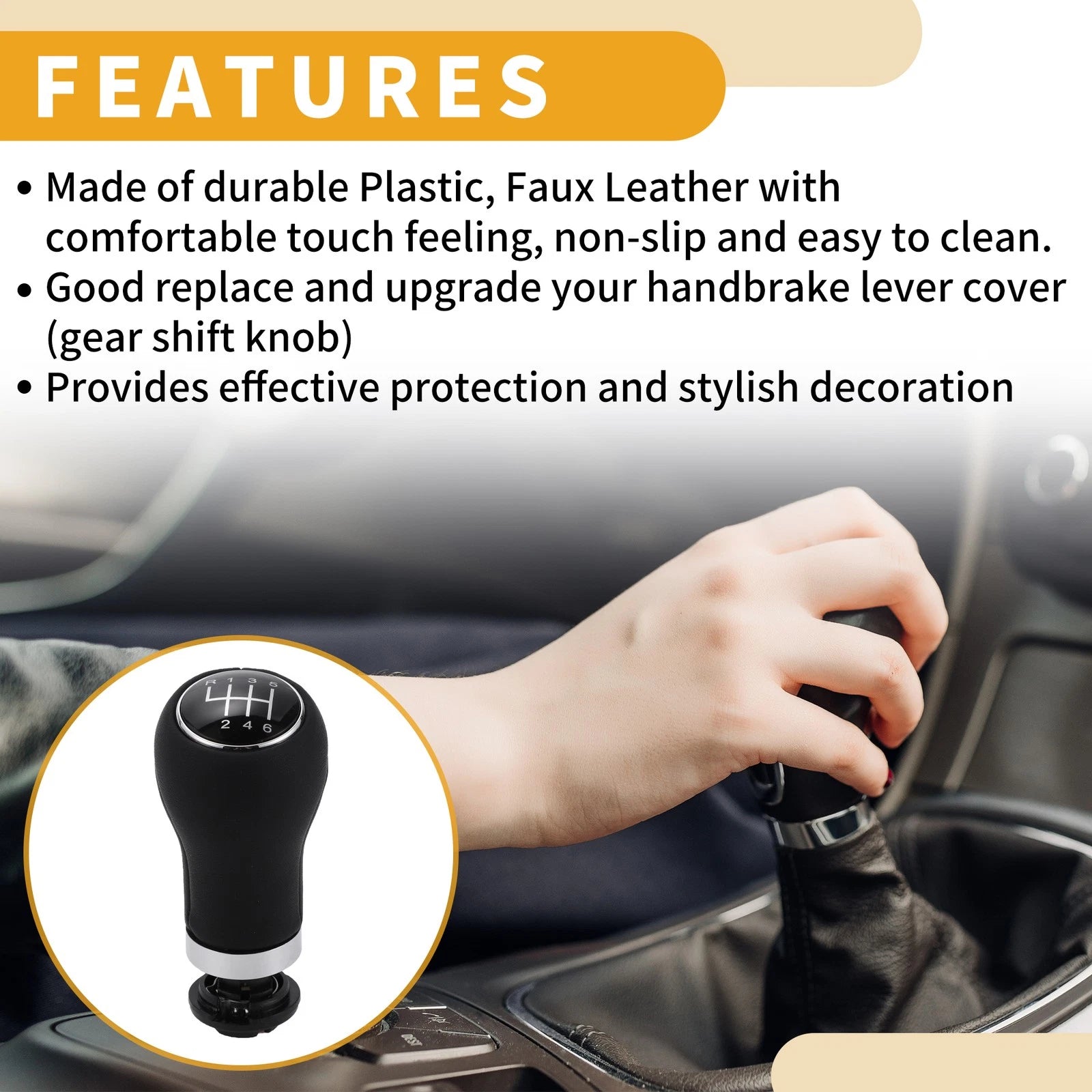 6 Speed Manual Gear Shift Knob Replacement for Audi A3 (2008–2013)