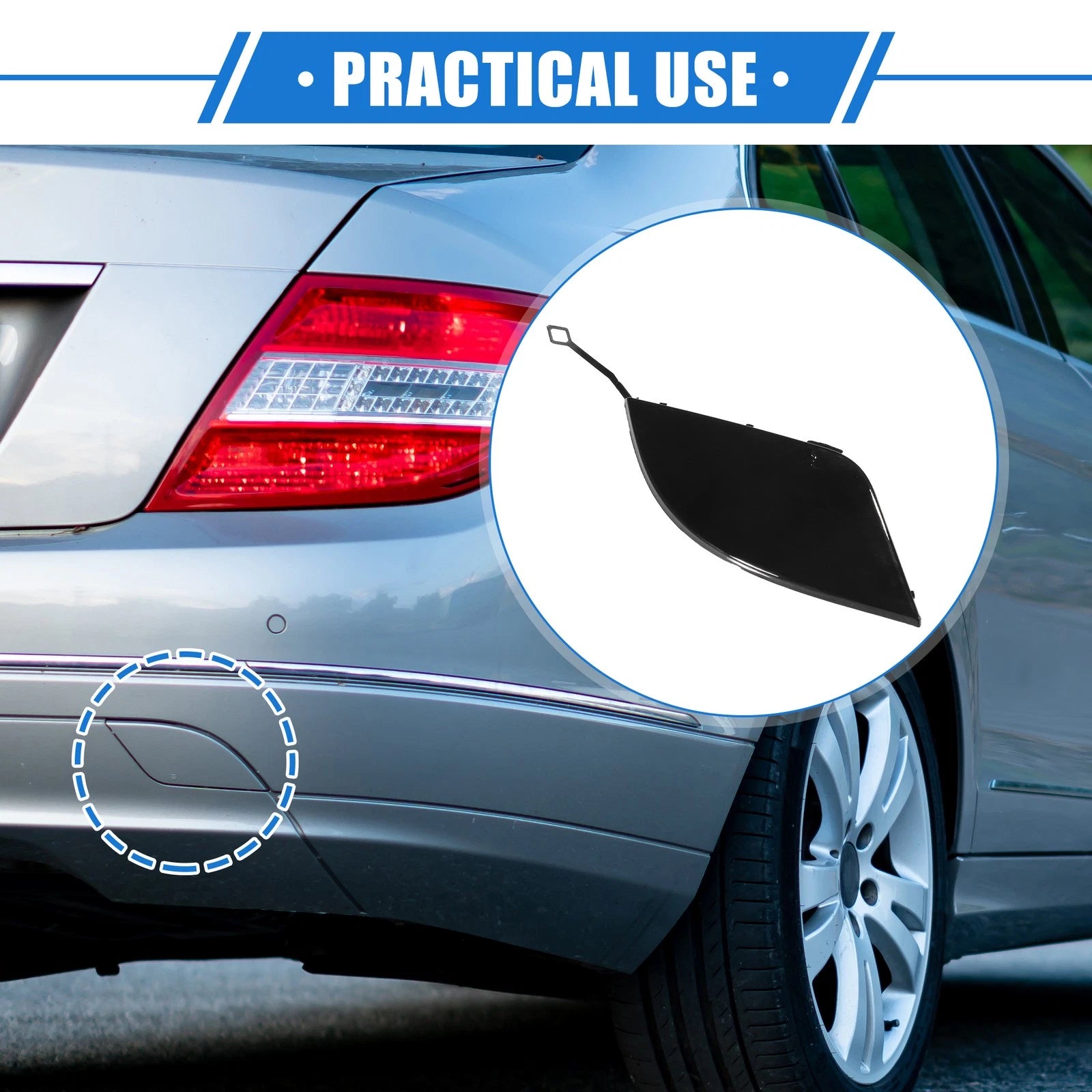 Tow Hook Eye Hole Cap Rear Replacement for Mercedes-Benz C300 (2008–2011)
