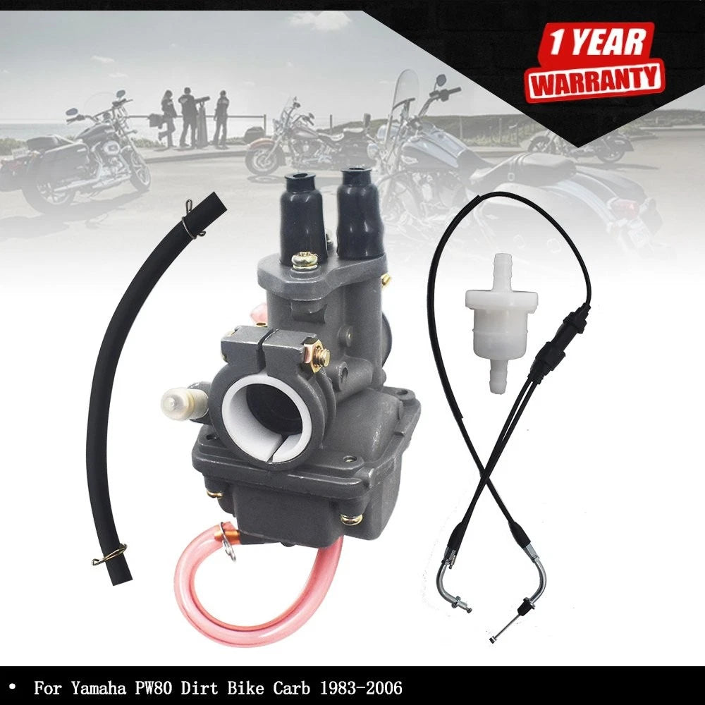 Carburetor & Throttle Cable for Yamaha PW80 (1983–2006)