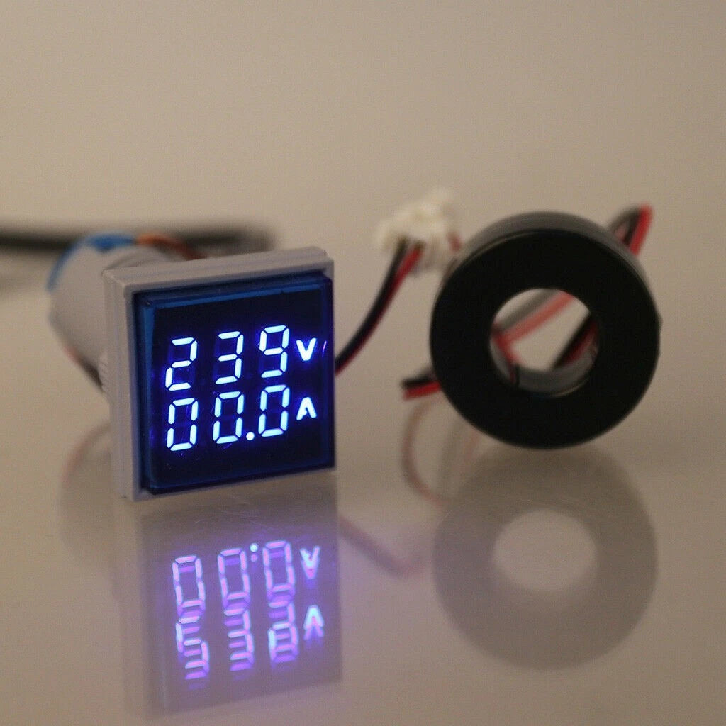 0-100A LED Digital Voltmeter Ammeter Dual Display Current Meter for Vehicles