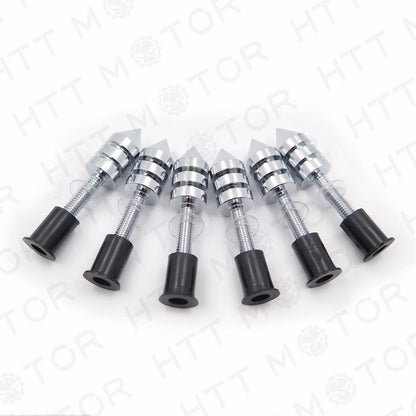 Set of 6 Chrome Spike Windscreen Bolts Screws for Suzuki GSXR 1000 (2003–2004)