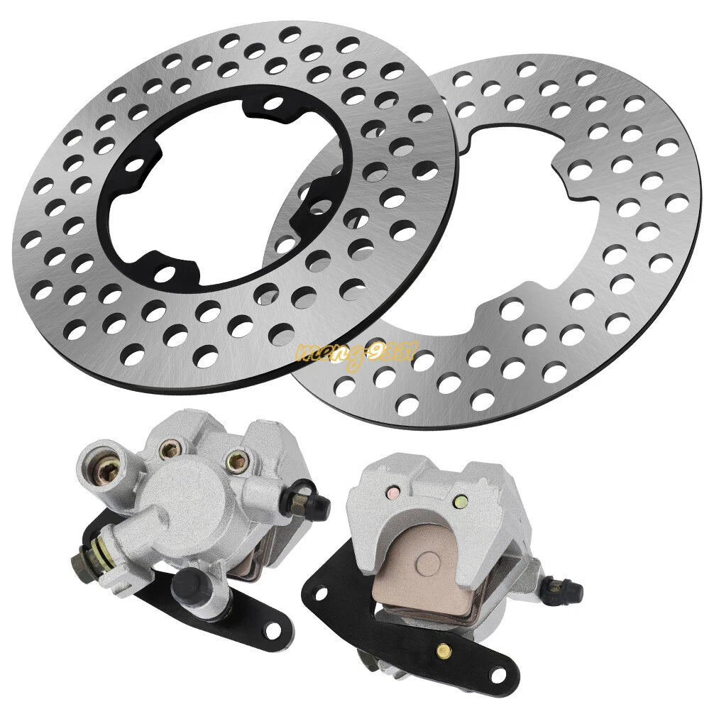 Front Brake Calipers w/Pads & Disc Rotors for Yamaha Kodiak 400 (2003–2006)