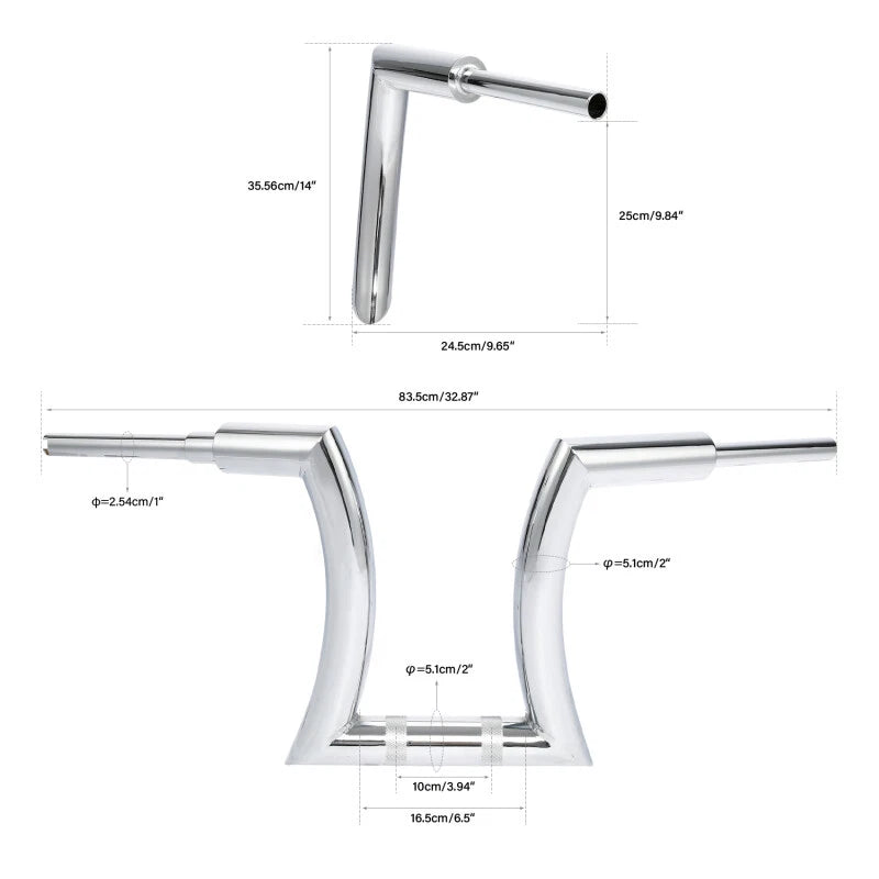 2'' Rise Chrome Ape Hanger Handlebar for Harley Sportster (14''/16''/18''/20'')