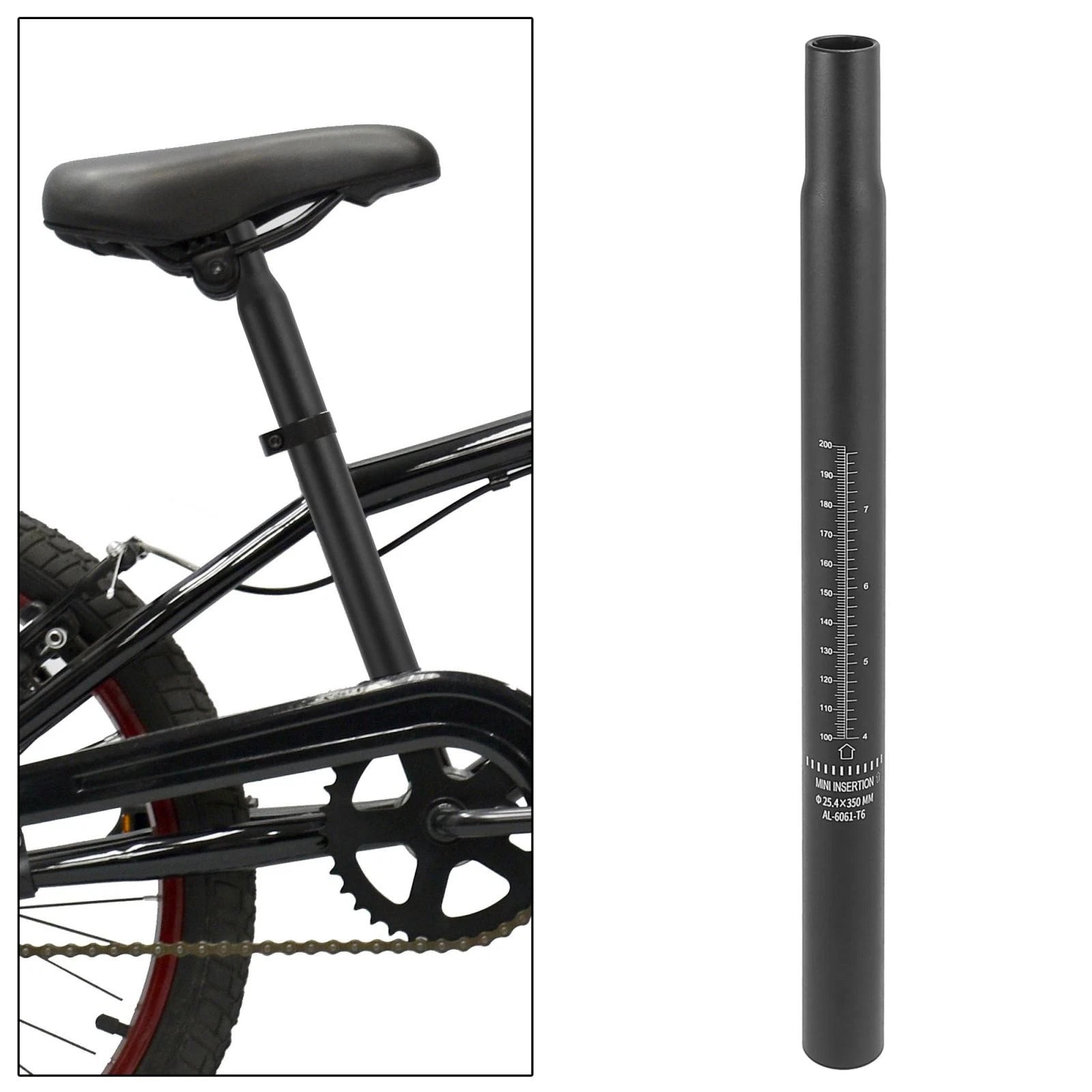 Bicycle Seat Post Aluminum Alloy Scale Mark Replacement for 25.4mm (350mm)