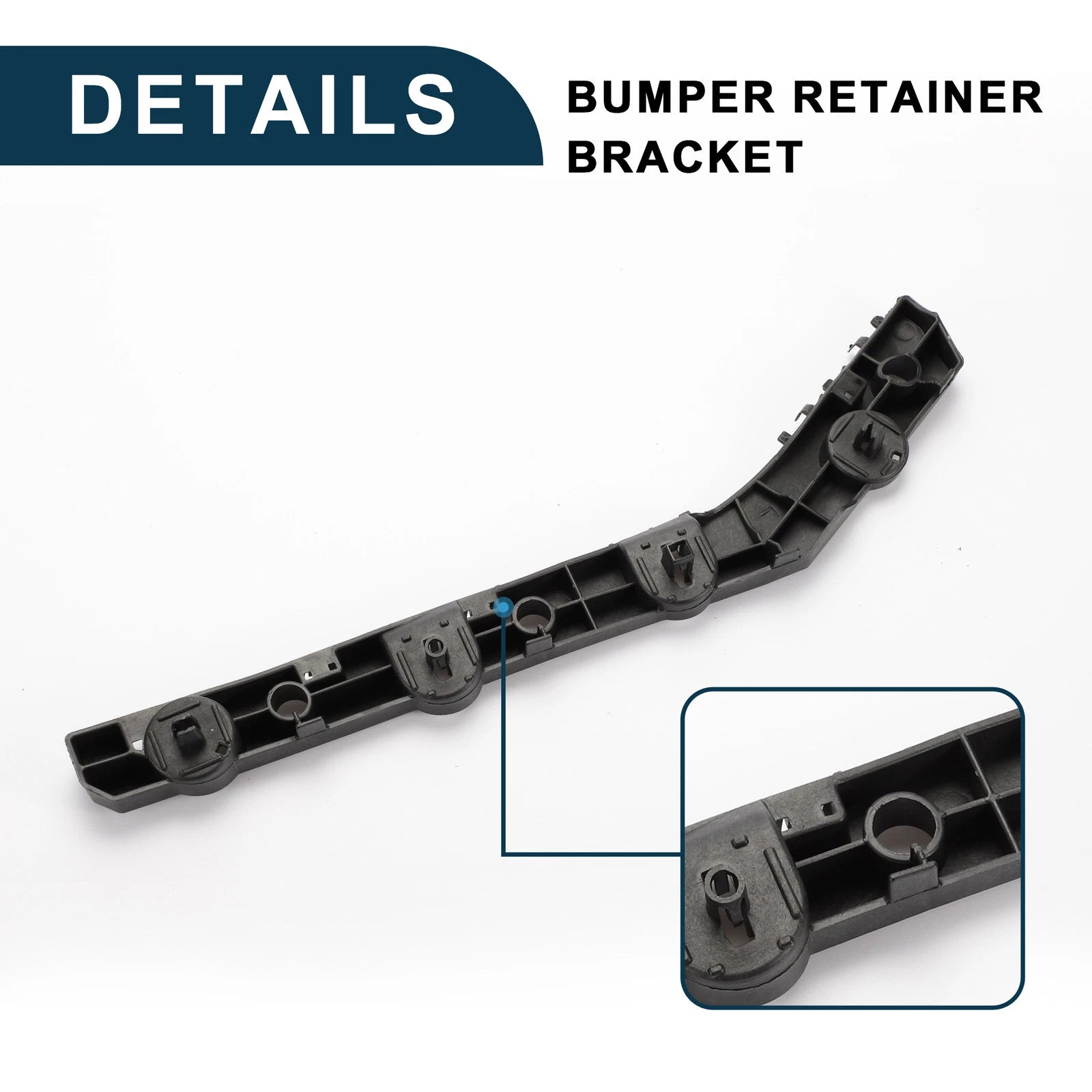 Left Rear Bumper Retainer Bracket for Nissan Versa (2020–2022) ABS Black