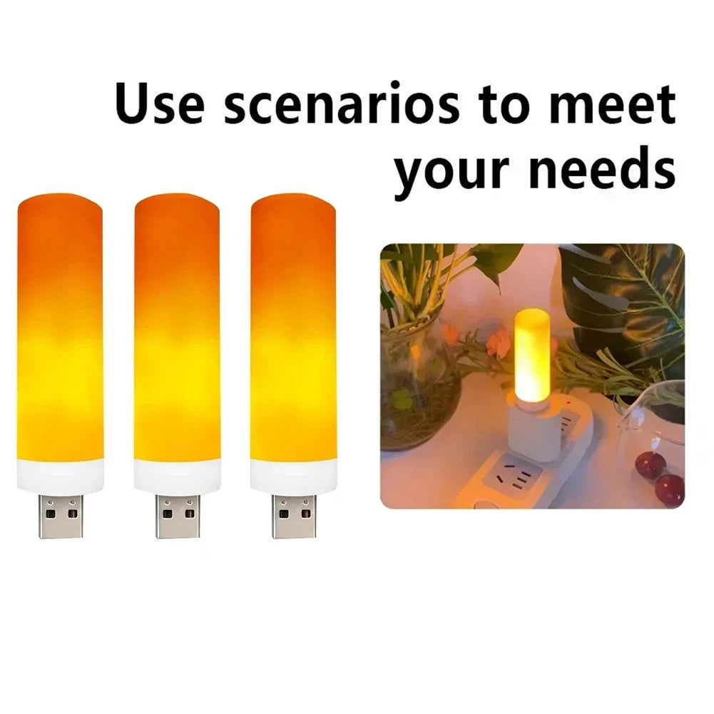 3X LED Flame Light Bulb for Universal Use (USB Rechargeable)