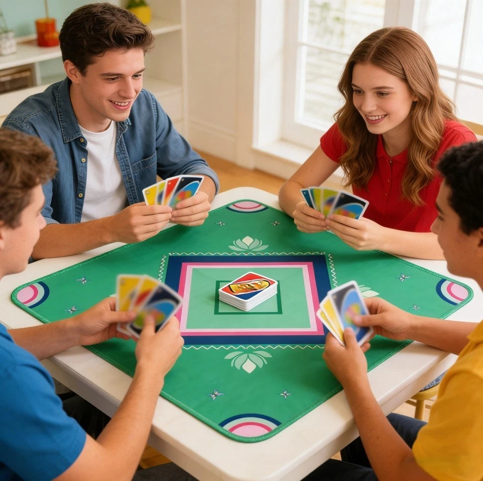 Lotus Mahjong Mat 32.4in Square Diatom Mud Foldable