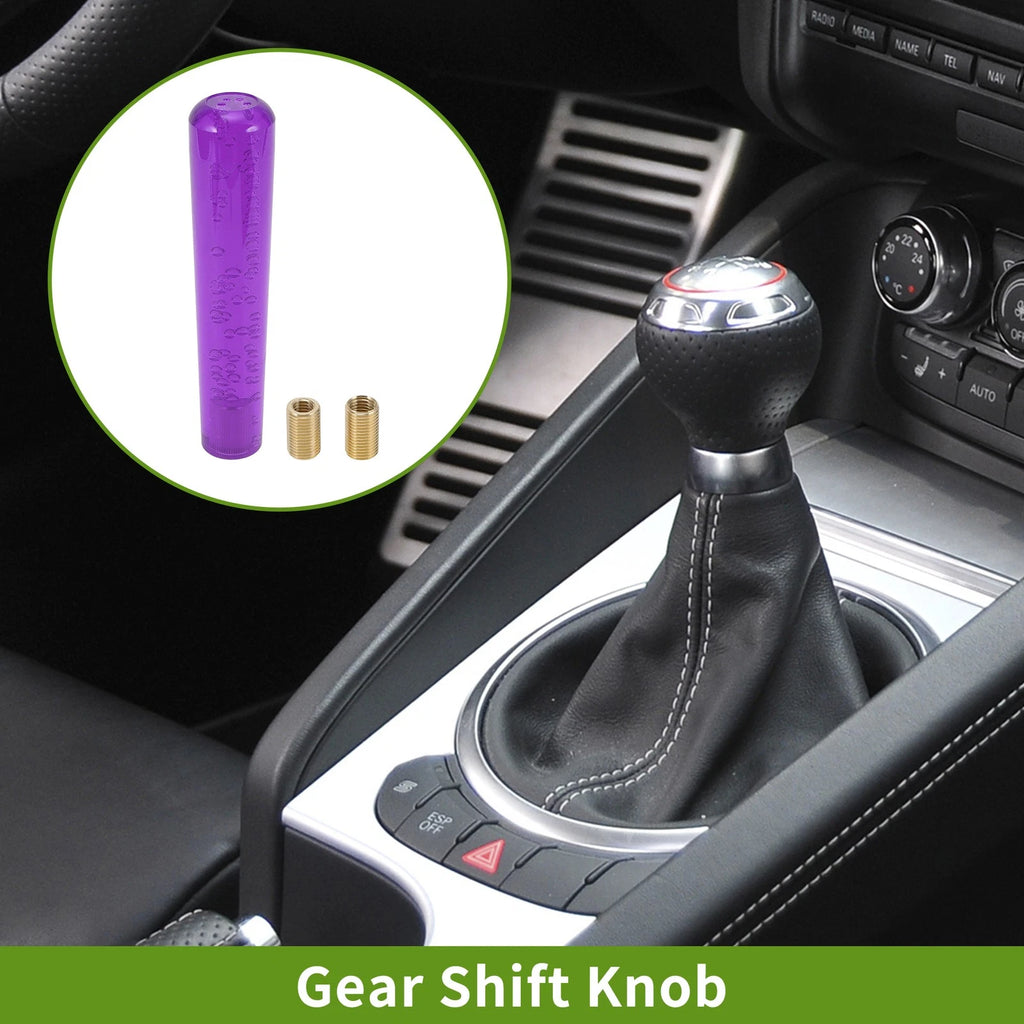 Cylindrical Crystal Shift Knob for Universal Fit (20cm, Purple)
