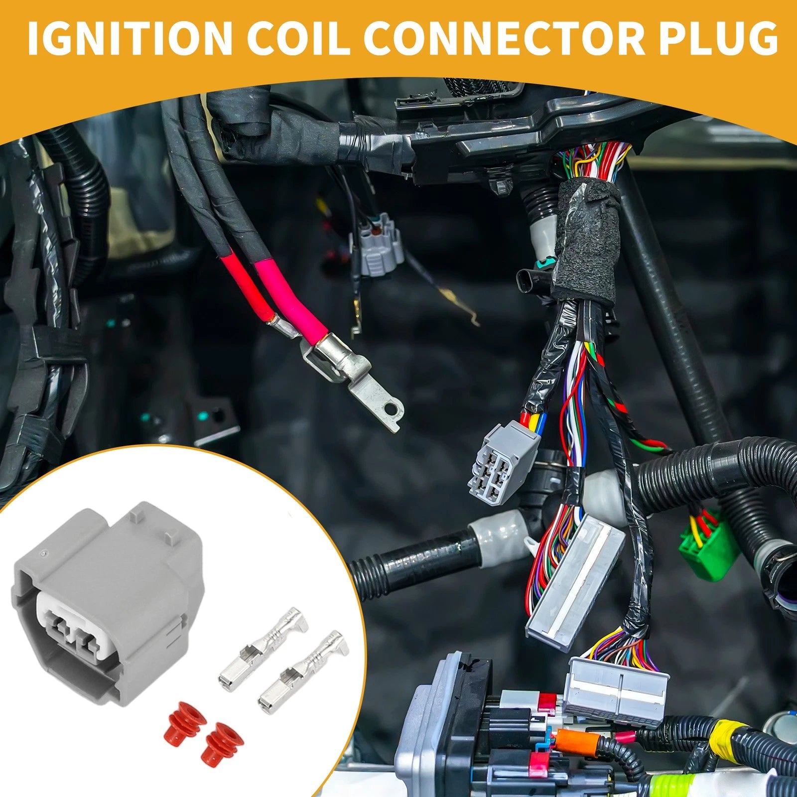 2 Pin Ignition Coil Connector Plug for Hyundai 1 Set Plastic Gray (2011–2021)