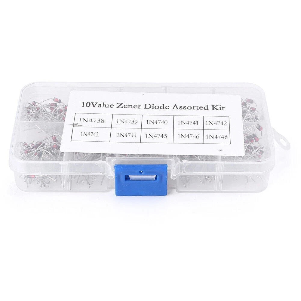 Assorted 20-Pcs 1W Zener Diode Kit (1N4738-1N4748, 8.2V-22V, DO-41)
