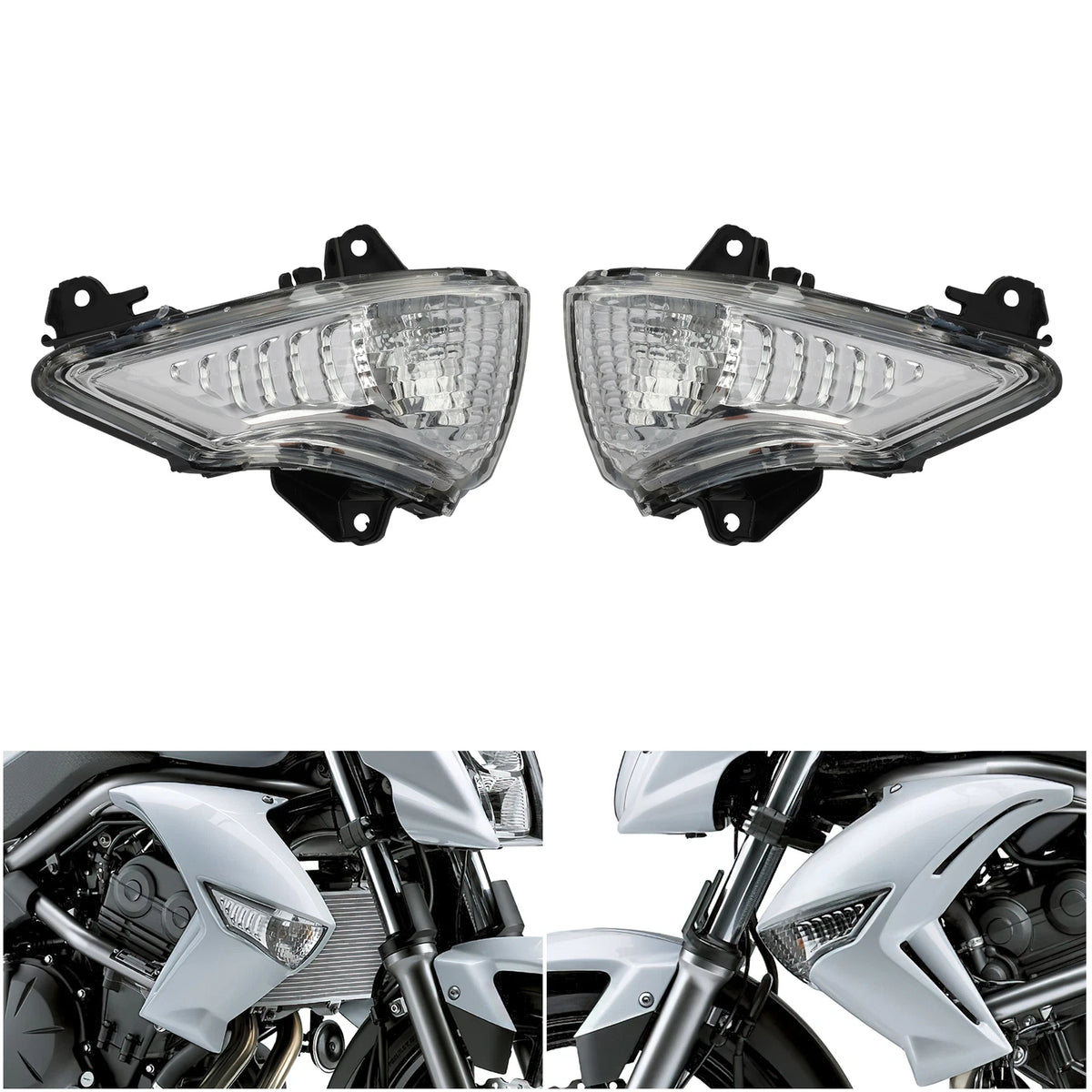 Front Turn Signal Lights for Kawasaki ER6N ER6F ER6R (2009–2011)