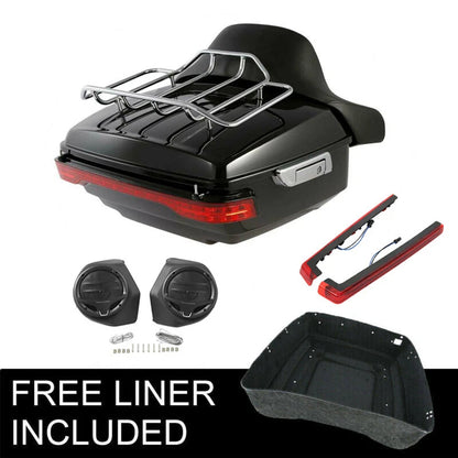 Trunk Backrest Pad Rack Speaker Light for Harley CVO Street Glide (2014–2026)