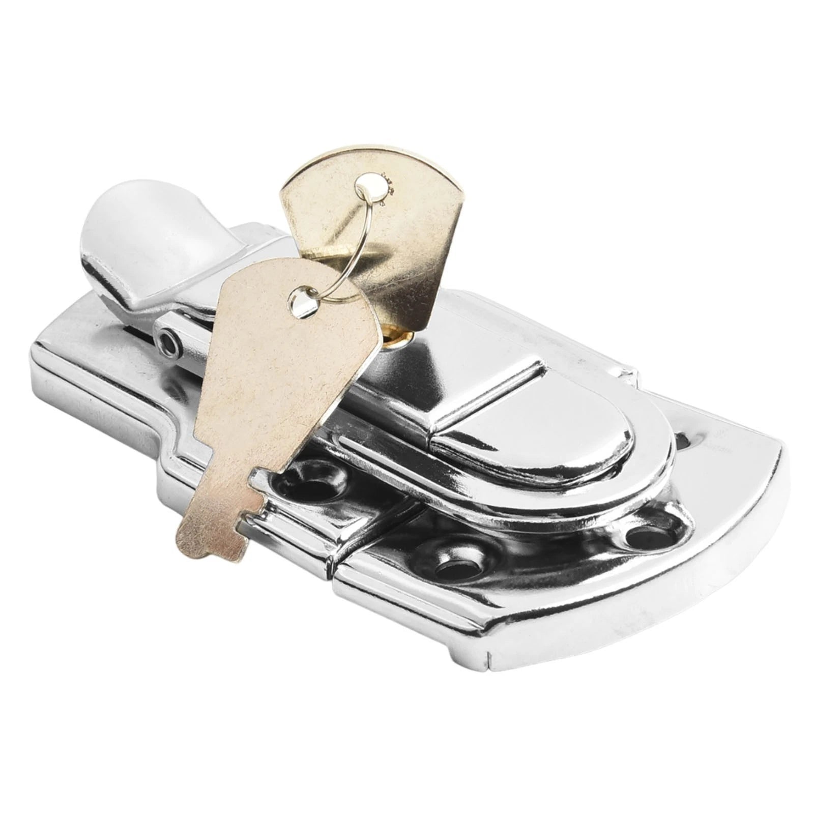 Secure Metal Latch Hasp Buckle Lock with 2 Keys for Cabinets Lockers Boxes