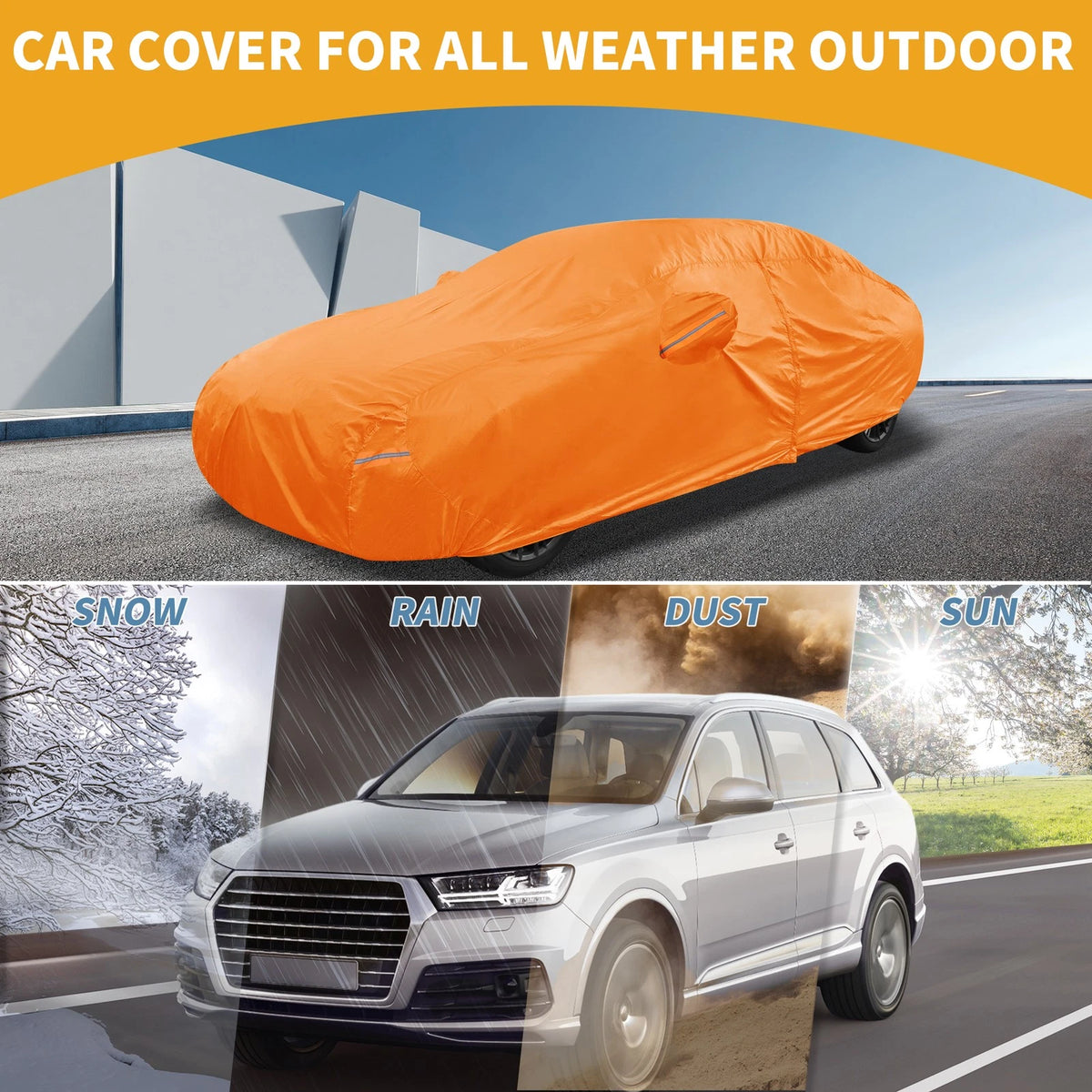 Waterproof Car Cover for Genesis G90 (2017–2023) 210D-PU with Zipper