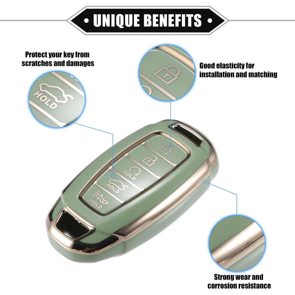 Key Fob Cover 5 Button Replacement for Hyundai Elantra Accent Santa Fe (—)
