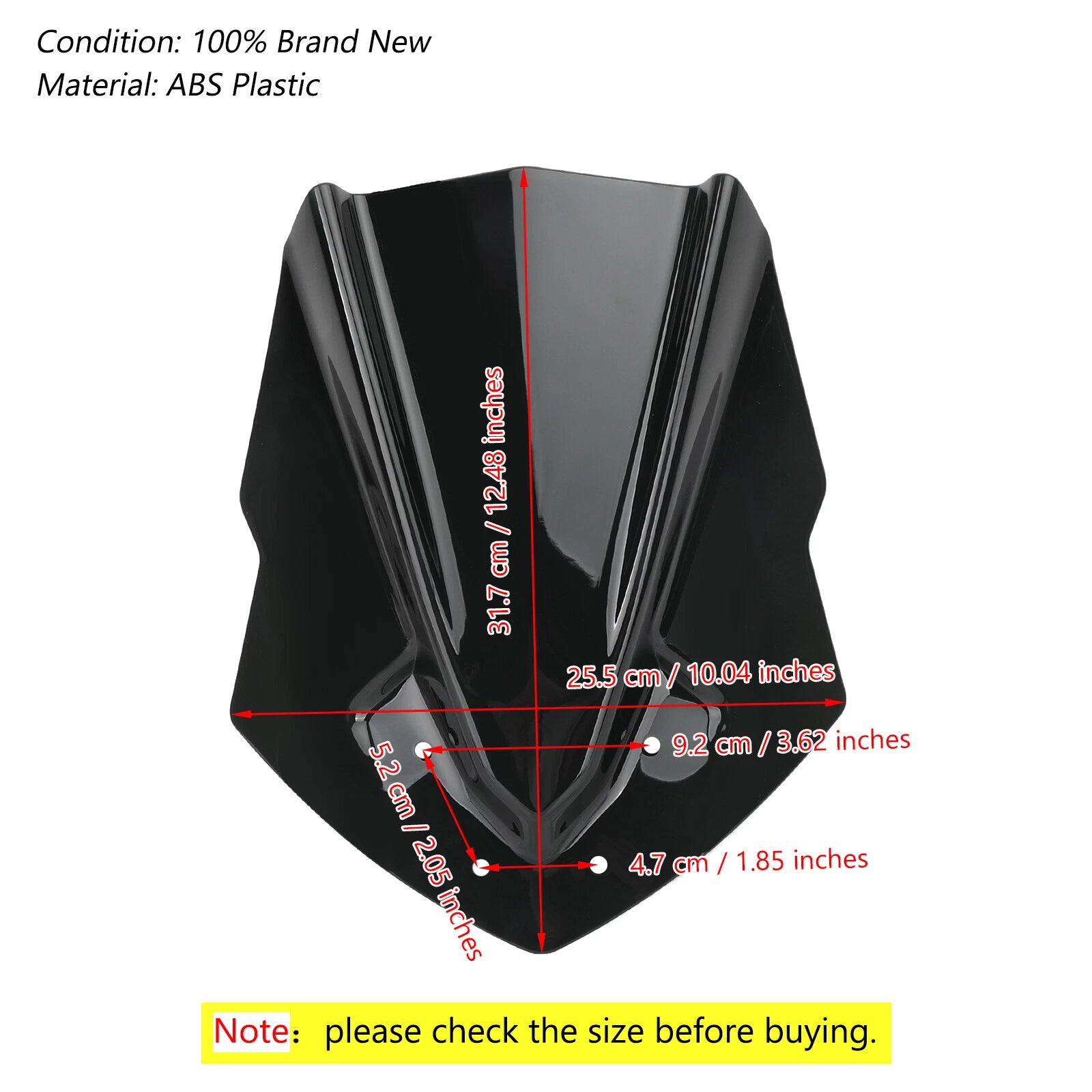 ABS Windshield for Yamaha MT125 (2015–2019) Black T9