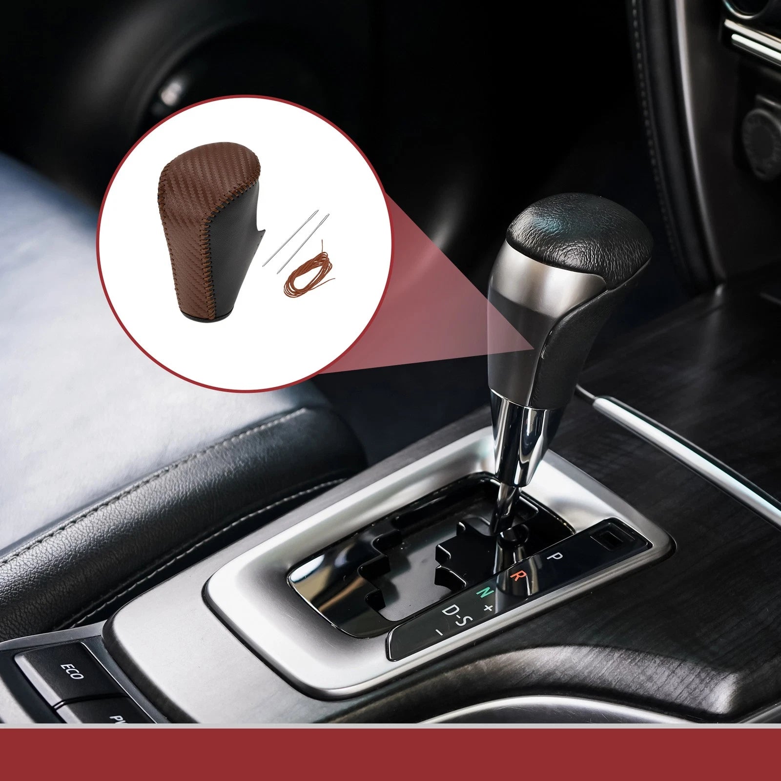 Gear Shift Knob Cover Replacement for Honda Accord 8 (2008–2012) Black