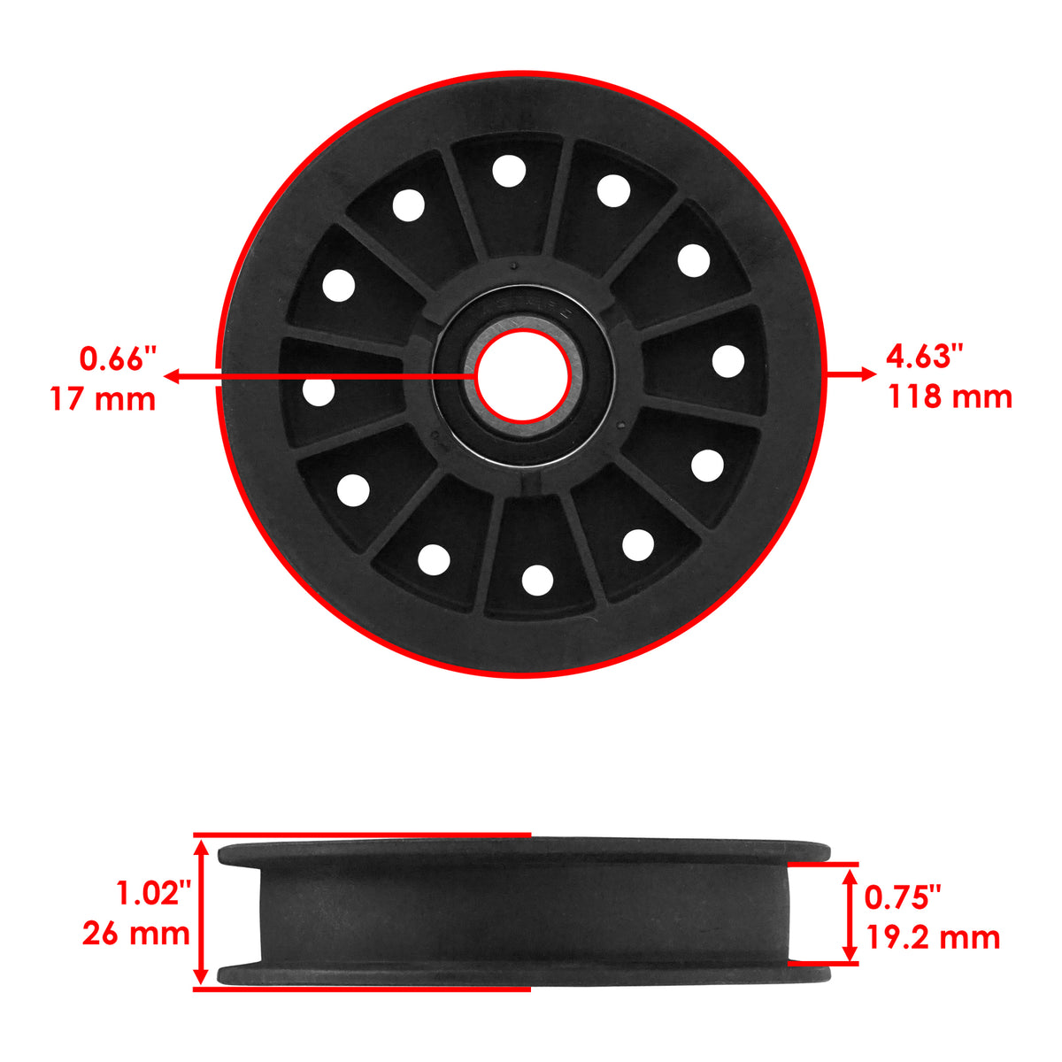 Drive Idler Pulley Replacement for Hustler Fastrak Sport Mini Fastrak (2016–2018)