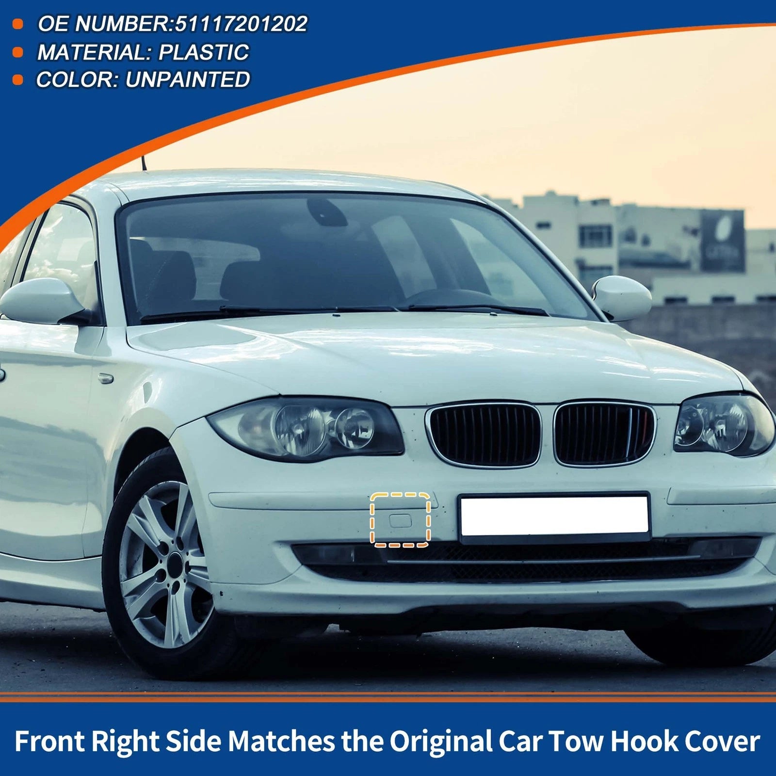 Front Tow Hook Cover for BMW 1 Series E81 (2007–2011) Replacement