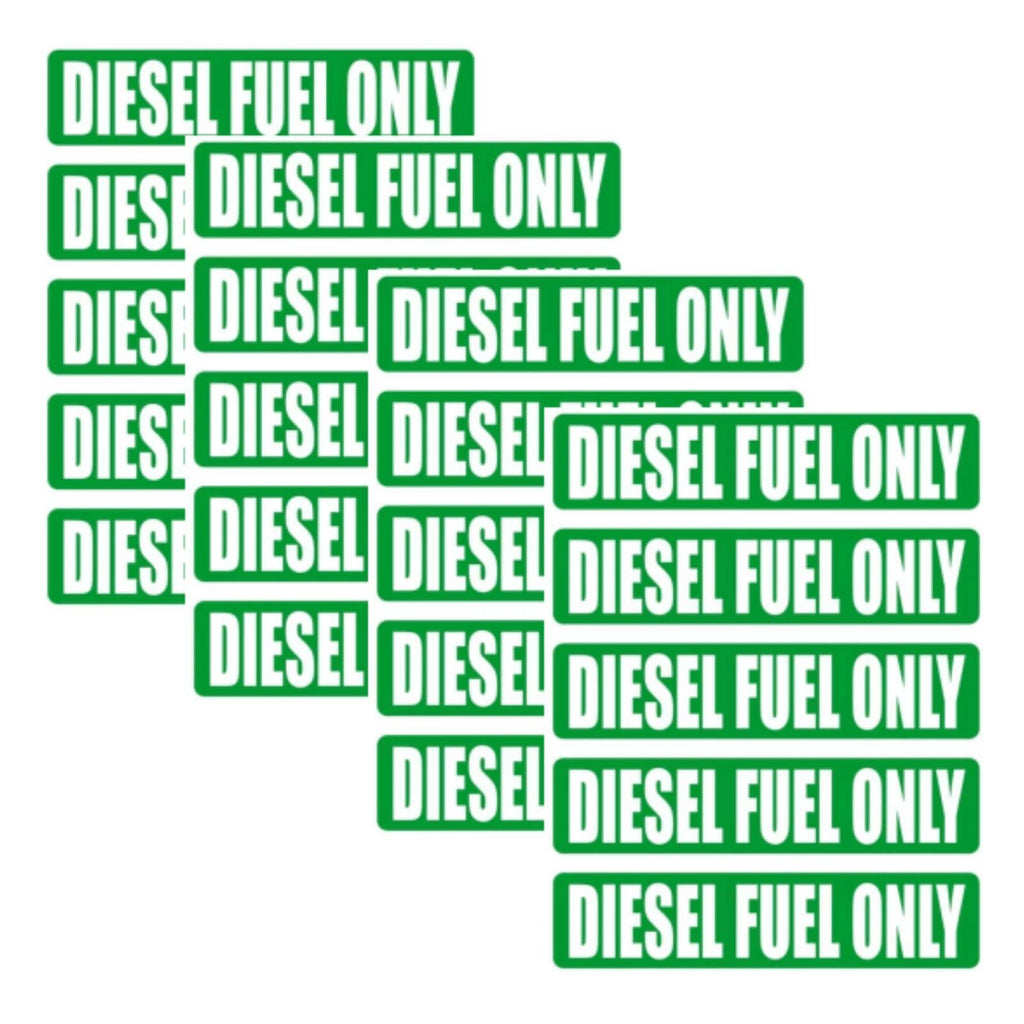 20 Pack Diesel Fuel Only Warning Labels Removable Vinyl Stickers