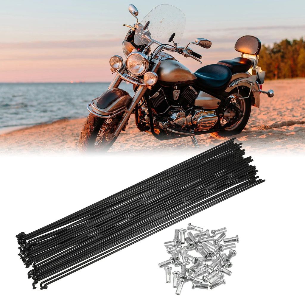 40 Pcs Bicycle Steel Spokes 14G 249mm with Nipples for Most Bikes
