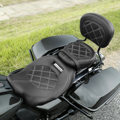 Rider Passenger Seat with Pad for Harley Road Street Glide (2009–2023)