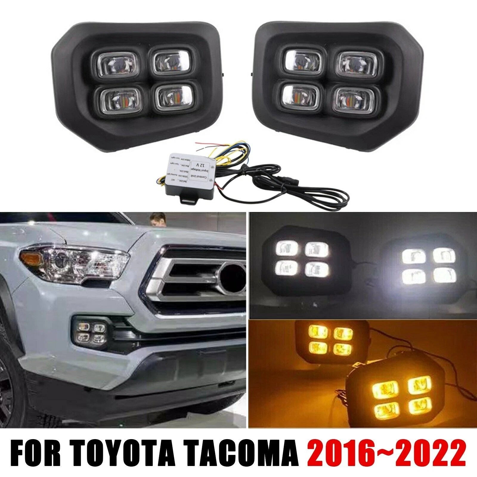 LED Fog Light Daytime Running Light Turn Signal for Toyota Tacoma (2016–2022)