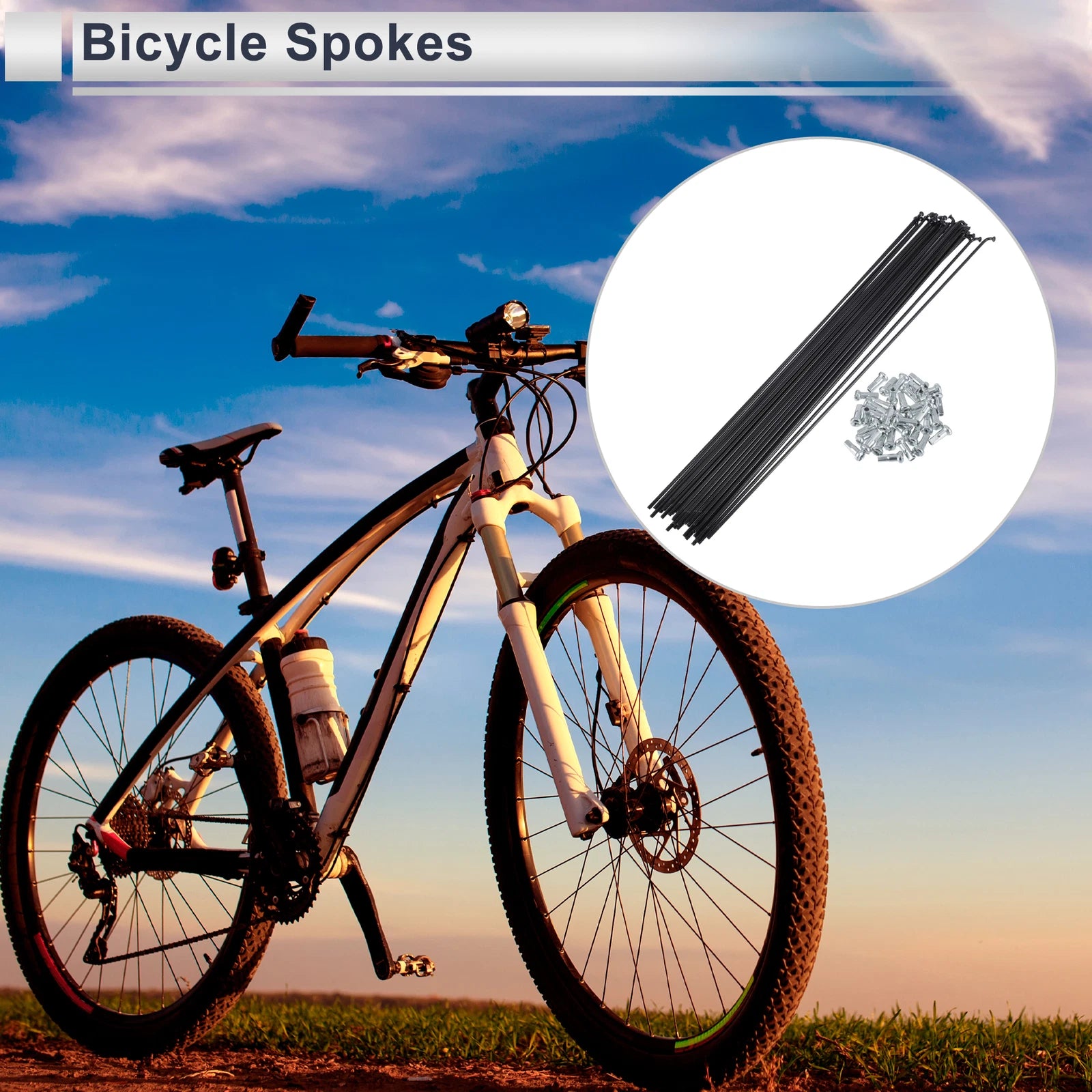 Bicycle Spoke Nipple Replacement 45 Steel 297mm for Universal (Universal)