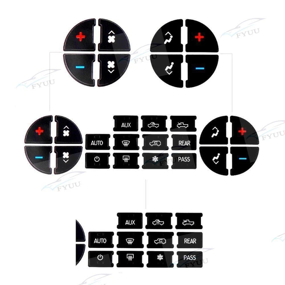 AC Dash Button Repair Kit Decal Stickers for Buick Enclave (2008–2012)