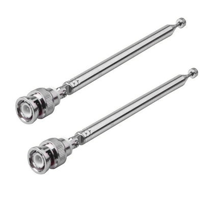 2Pcs Telescopic Antenna for VHF/UHF/AM/FM with BNC Male Connector