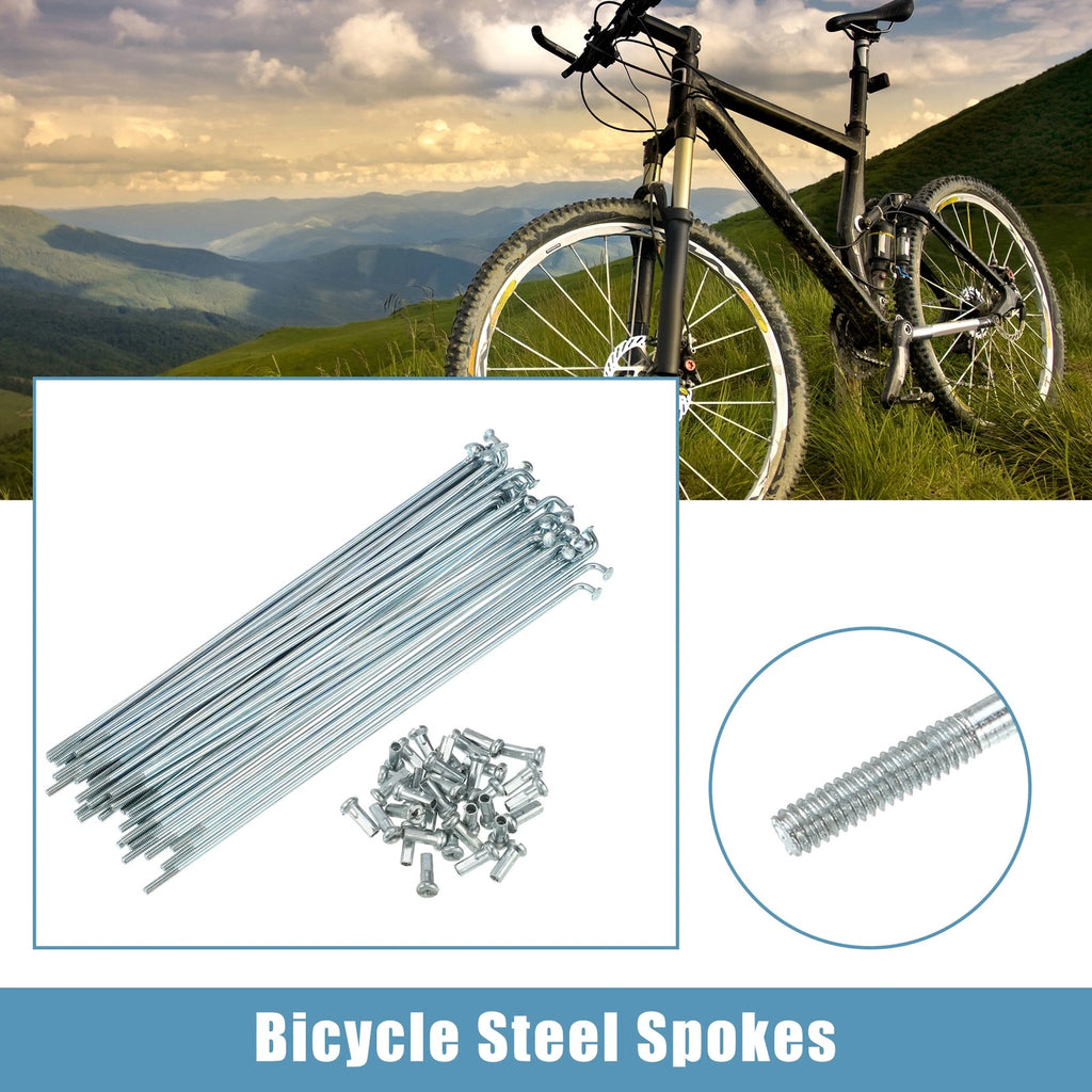 14G J Bend Bicycle Spokes 137mm with Nipples for 36pcs Set (Fits Most)