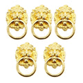 5Pcs Golden Lion Head Cabinet Pulls for
