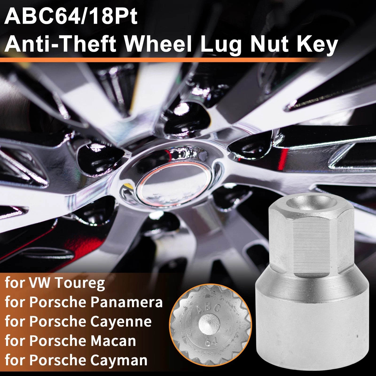 Wheel Lock Lug Nut for VW Touareg (Locking Nut Key Socket)