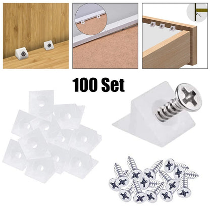 100pcs Wedge Drawer Bottom Screws for Chest Corner Support