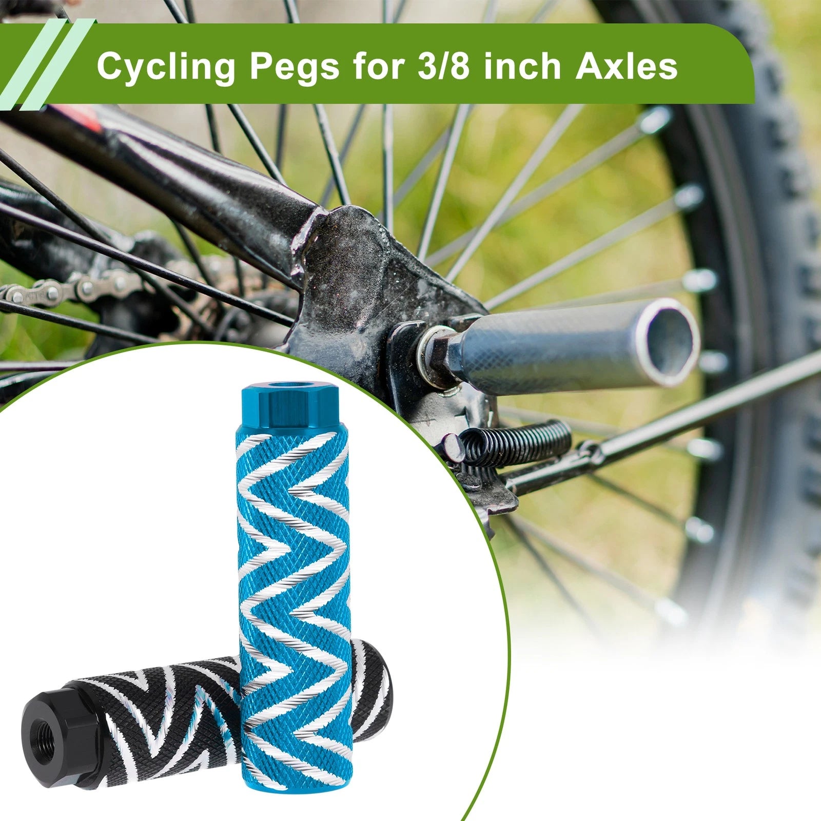 Bike Pegs Set 100mm Wave Texture Replacement for Universal (All Models)