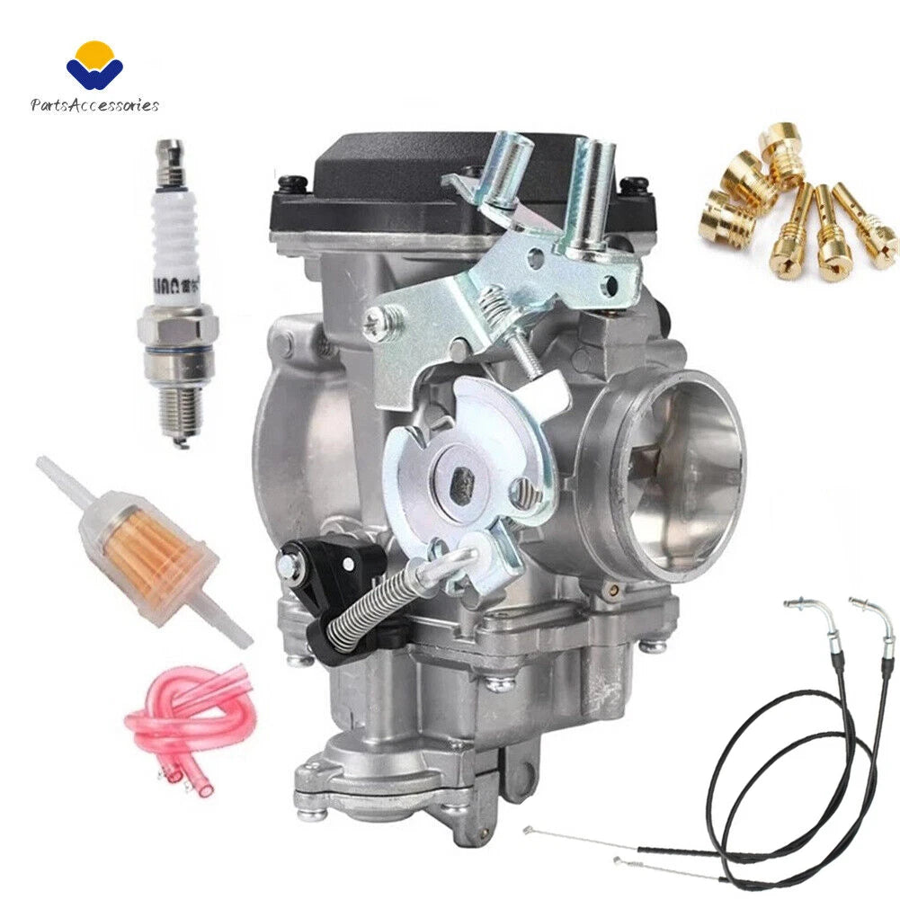 Carburetor & 43" Throttle Cable for Harley Sportster XL1200 XL883 (CV40)