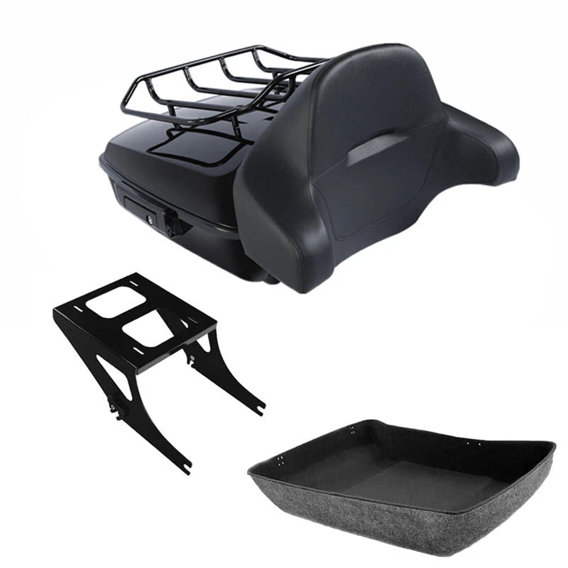 Chopped Trunk Backrest Rack Mount for Harley Fatboy FLSTF (2008–2017)