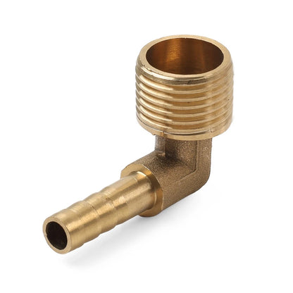 Brass Barb Hose Fitting 90 Degree Elbow 8mm x 1/2G Male Pipe