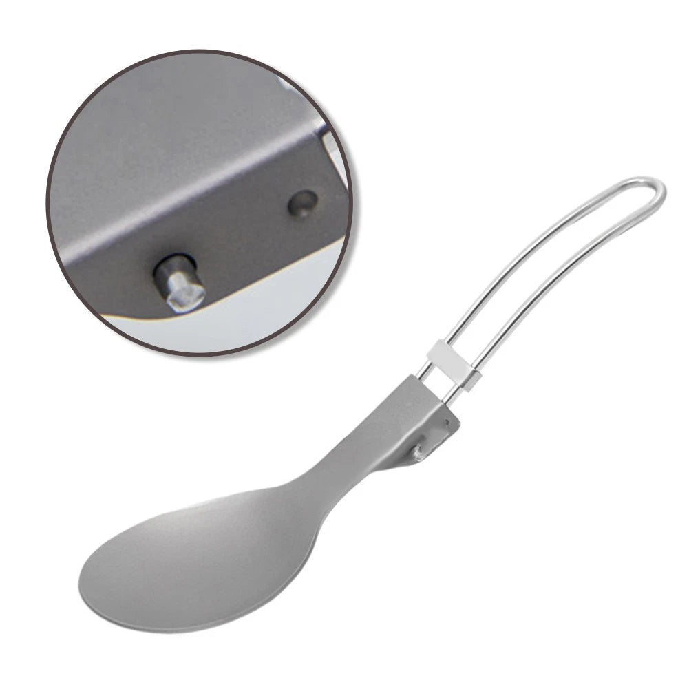 Ultralight Foldable Titanium Spoon for Camping and Hiking