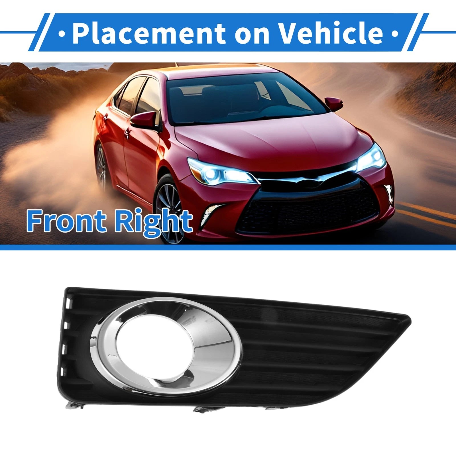 Front Right Fog Light Grill Replacement for Toyota Camry (2012–2014)