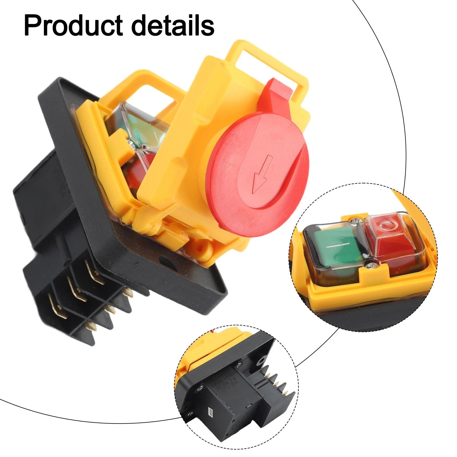 Electromagnetic Pushbutton Switch for KJD22 Lathe Machines (Waterproof)