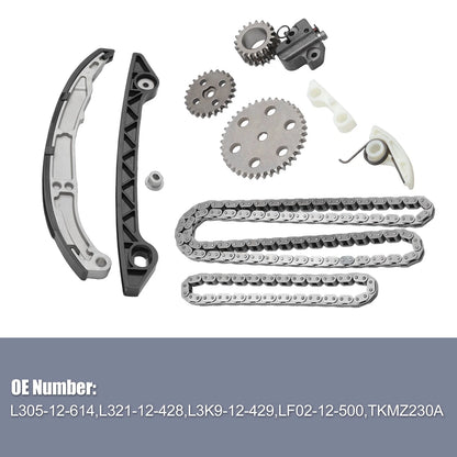 Engine Timing Chain Kit for Mazda 3 5 6 Tribute 2.3L L4 (2004–2013) TKMZ230A LF02-12-500